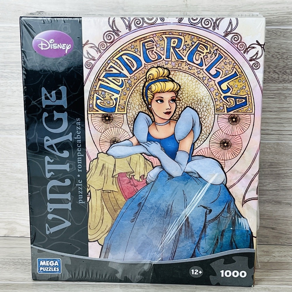 Vintage Cinderella Puzzle Disney Classic 1000 Piece Mega Puzzles Artistic Style